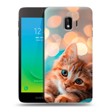 Силиконовый противоударный чехол на Samsung Galaxy J2 Core с принтом котик Силиконовый противоударный чехол на Samsung Galaxy J2 Core с принтом котик