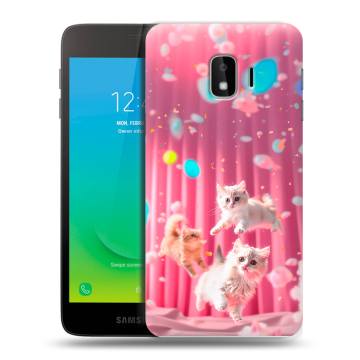 Силиконовый противоударный чехол на Samsung Galaxy J2 Core с принтом милые котики