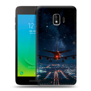 Силиконовый противоударный чехол на Samsung Galaxy J2 Core с принтом самолет Силиконовый противоударный чехол на Samsung Galaxy J2 Core с принтом самолет