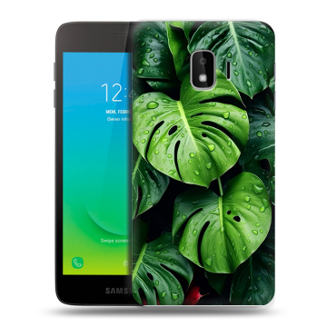 Силиконовый противоударный чехол на Samsung Galaxy J2 Core с принтом Листья Силиконовый противоударный чехол на Samsung Galaxy J2 Core с принтом Листья