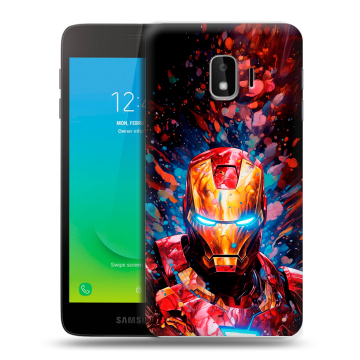 Силиконовый противоударный чехол на Samsung Galaxy J2 Core с принтом Железный человек Ironman Силиконовый противоударный чехол на Samsung Galaxy J2 Core с принтом Железный человек Ironman