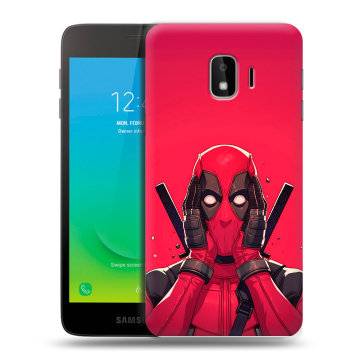 Силиконовый противоударный чехол на Samsung Galaxy J2 Core с принтом Дедпул Deadpool Силиконовый противоударный чехол на Samsung Galaxy J2 Core с принтом Дедпул Deadpool