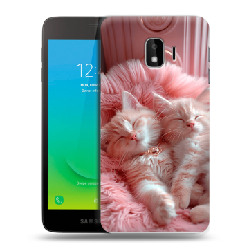 Силиконовый противоударный чехол на Samsung Galaxy J2 Core с принтом котята котики