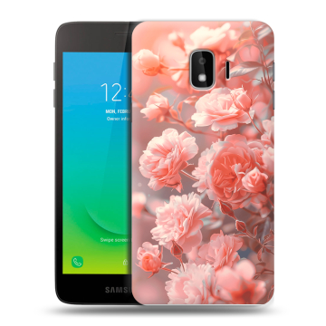 Силиконовый противоударный чехол на Samsung Galaxy J2 Core с принтом Розы цветы Силиконовый противоударный чехол на Samsung Galaxy J2 Core с принтом Розы цветы