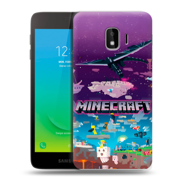 Силиконовый противоударный чехол на Samsung Galaxy J2 Core с принтом Майнкрафт Minecraft Силиконовый противоударный чехол на Samsung Galaxy J2 Core с принтом Майнкрафт Minecraft