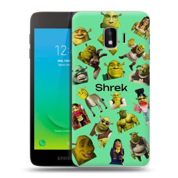 Силиконовый противоударный чехол на Samsung Galaxy J2 Core с принтом Шрек Shrek Силиконовый противоударный чехол на Samsung Galaxy J2 Core с принтом Шрек Shrek