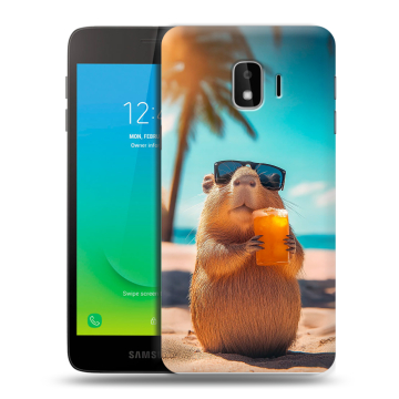 Силиконовый противоударный чехол на Samsung Galaxy J2 Core с принтом Капибара