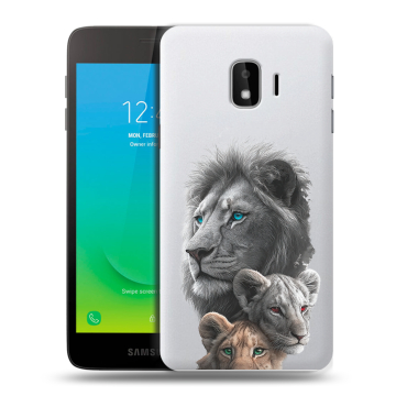 Силиконовый противоударный чехол на Samsung Galaxy J2 Core с принтом Львы Силиконовый противоударный чехол на Samsung Galaxy J2 Core с принтом Львы