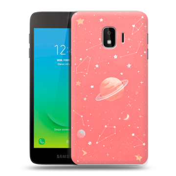 Силиконовый противоударный чехол на Samsung Galaxy J2 Core с принтом Розовый космос Силиконовый противоударный чехол на Samsung Galaxy J2 Core с принтом Розовый космос