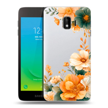 Силиконовый противоударный чехол на Samsung Galaxy J2 Core с принтом Цветы принт Силиконовый противоударный чехол на Samsung Galaxy J2 Core с принтом Цветы принт