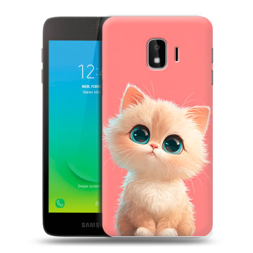 Силиконовый противоударный чехол на Samsung Galaxy J2 Core с принтом Розовый котенок Силиконовый противоударный чехол на Samsung Galaxy J2 Core с принтом Розовый котенок