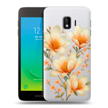 Силиконовый противоударный чехол на Samsung Galaxy J2 Core с принтом Цветы Силиконовый противоударный чехол на Samsung Galaxy J2 Core с принтом Цветы