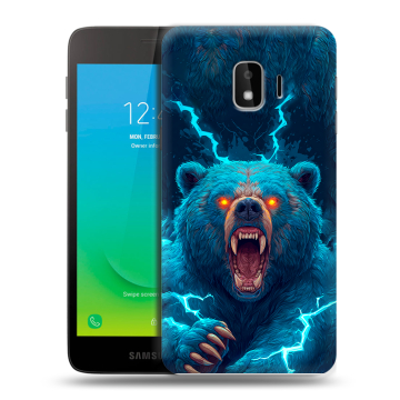 Силиконовый противоударный чехол на Samsung Galaxy J2 Core с принтом Медведь Силиконовый противоударный чехол на Samsung Galaxy J2 Core с принтом Медведь
