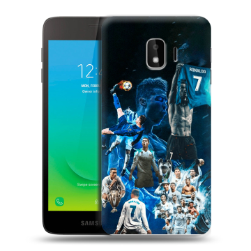 Силиконовый противоударный чехол на Samsung Galaxy J2 Core с принтом Реал Роналдо