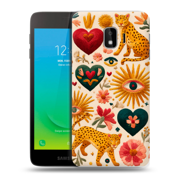 Силиконовый противоударный чехол на Samsung Galaxy J2 Core с принтом Модный принт Силиконовый противоударный чехол на Samsung Galaxy J2 Core с принтом Модный принт