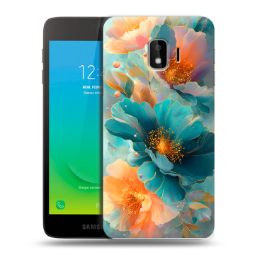 Силиконовый противоударный чехол на Samsung Galaxy J2 Core с принтом Цветы Силиконовый противоударный чехол на Samsung Galaxy J2 Core с принтом Цветы
