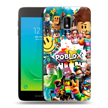 Силиконовый противоударный чехол на Samsung Galaxy J2 Core с принтом Roblox Роблокс