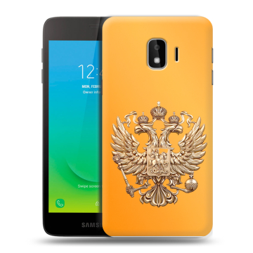 Силиконовый противоударный чехол на Samsung Galaxy J2 Core с принтом Герб Флаг России