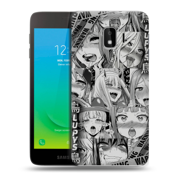 Силиконовый противоударный чехол на Samsung Galaxy J2 Core с принтом Ahegao Ахегао Аниме