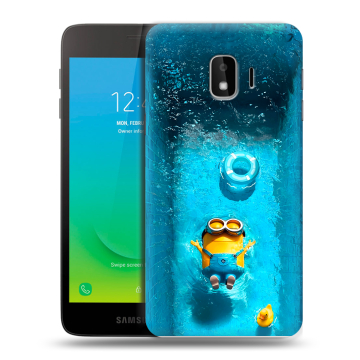 Силиконовый противоударный чехол на Samsung Galaxy J2 Core с принтом Миньоны