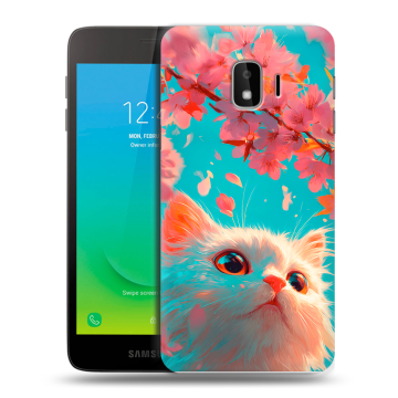 Силиконовый противоударный чехол на Samsung Galaxy J2 Core с принтом Красивый кот