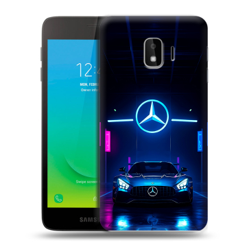 Силиконовый противоударный чехол на Samsung Galaxy J2 Core с принтом Mercedes Мерседес Силиконовый противоударный чехол на Samsung Galaxy J2 Core с принтом Mercedes Мерседес