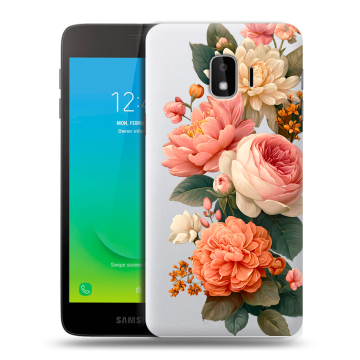 Силиконовый противоударный чехол на Samsung Galaxy J2 Core с принтом цветы