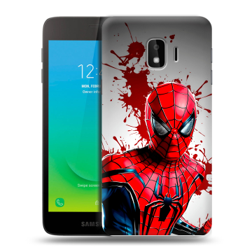 Силиконовый противоударный чехол на Samsung Galaxy J2 Core с принтом Spiderman Человек паук Силиконовый противоударный чехол на Samsung Galaxy J2 Core с принтом Spiderman Человек паук