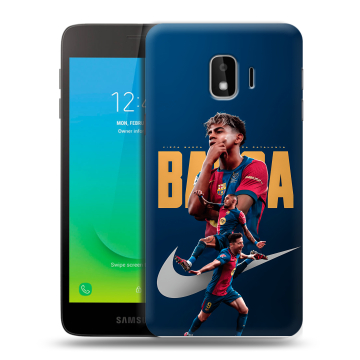 Силиконовый противоударный чехол на Samsung Galaxy J2 Core с принтом Барселона Barca Yamal Силиконовый противоударный чехол на Samsung Galaxy J2 Core с принтом Барселона Barca Yamal