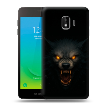Силиконовый противоударный чехол на Samsung Galaxy J2 Core с принтом Волк