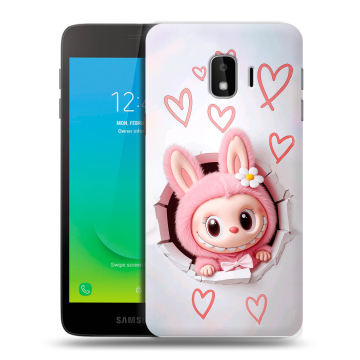 Силиконовый противоударный чехол на Samsung Galaxy J2 Core с принтом Labubu Лабубу