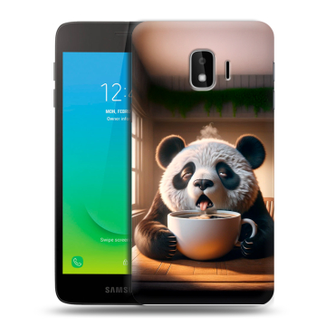 Силиконовый противоударный чехол на Samsung Galaxy J2 Core с принтом смешная панда Силиконовый противоударный чехол на Samsung Galaxy J2 Core с принтом смешная панда