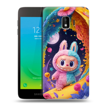 Силиконовый противоударный чехол на Samsung Galaxy J2 Core с принтом Labubu Лабубу Силиконовый противоударный чехол на Samsung Galaxy J2 Core с принтом Labubu Лабубу