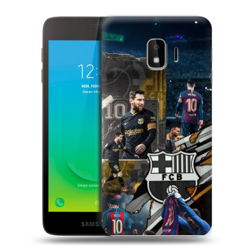 Силиконовый противоударный чехол на Samsung Galaxy J2 Core с принтом Messi Barcelona Силиконовый противоударный чехол на Samsung Galaxy J2 Core с принтом Messi Barcelona