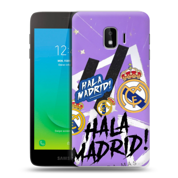 Силиконовый противоударный чехол на Samsung Galaxy J2 Core с принтом Real Madrid Реал Мадрид Силиконовый противоударный чехол на Samsung Galaxy J2 Core с принтом Real Madrid Реал Мадрид
