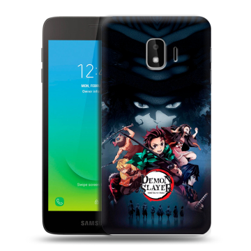 Силиконовый противоударный чехол на Samsung Galaxy J2 Core с принтом Demon Slayer Клинок рассекающий демонов Силиконовый противоударный чехол на Samsung Galaxy J2 Core с принтом Demon Slayer Клинок рассекающий демонов