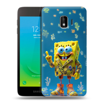 Силиконовый противоударный чехол на Samsung Galaxy J2 Core с принтом Спанч боб Спанчбоб Силиконовый противоударный чехол на Samsung Galaxy J2 Core с принтом Спанч боб Спанчбоб