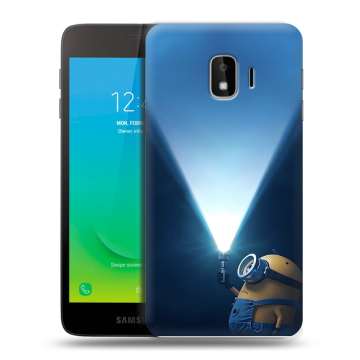 Силиконовый противоударный чехол на Samsung Galaxy J2 Core с принтом Миньоны Силиконовый противоударный чехол на Samsung Galaxy J2 Core с принтом Миньоны