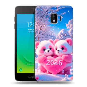 Силиконовый противоударный чехол на Samsung Galaxy J2 Core с принтом Новый год