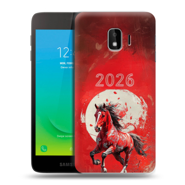 Силиконовый противоударный чехол на Samsung Galaxy J2 Core с принтом Новый год