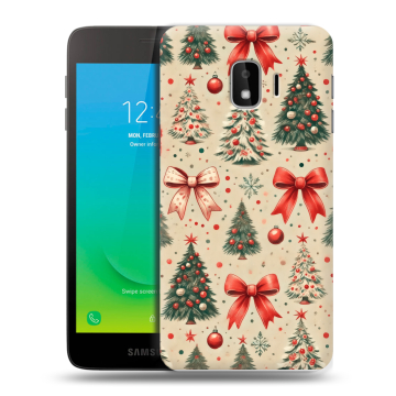 Силиконовый противоударный чехол на Samsung Galaxy J2 Core с принтом Новый год
