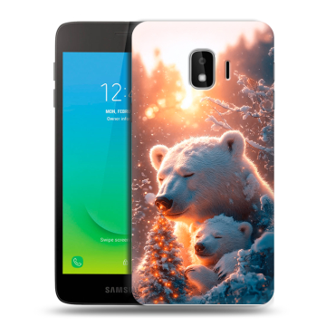 Силиконовый противоударный чехол на Samsung Galaxy J2 Core с принтом Новый год