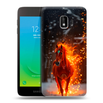 Силиконовый противоударный чехол на Samsung Galaxy J2 Core с принтом Новый год