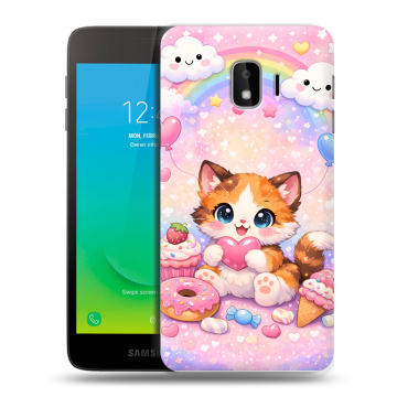 Силиконовый противоударный чехол на Samsung Galaxy J2 Core с принтом для девочек Силиконовый противоударный чехол на Samsung Galaxy J2 Core с принтом для девочек