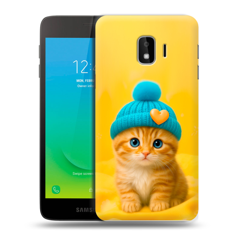 Пластиковый чехол на Samsung Galaxy J2 Core с принтом Котенок в шапке Пластиковый чехол на Samsung Galaxy J2 Core с принтом Котенок в шапке