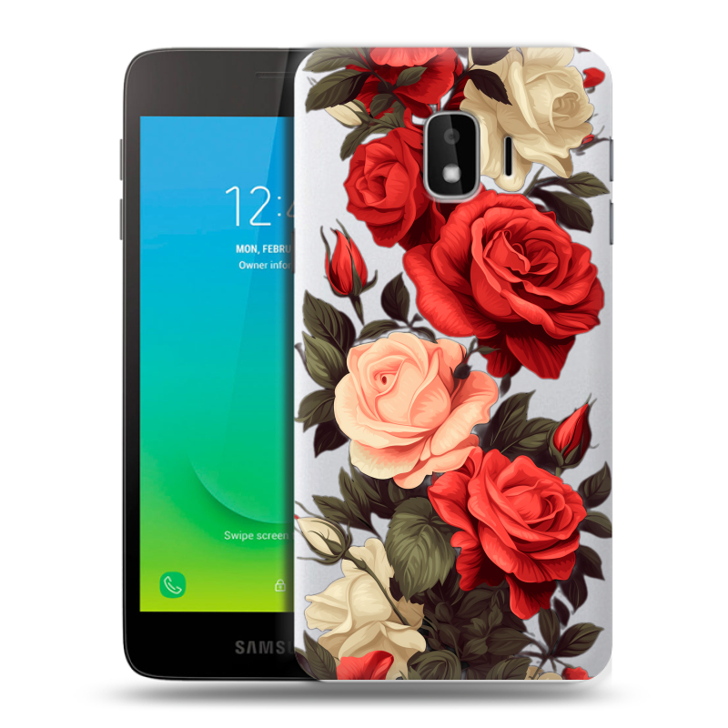 Пластиковый чехол на Samsung Galaxy J2 Core с принтом Розы Пластиковый чехол на Samsung Galaxy J2 Core с принтом Розы