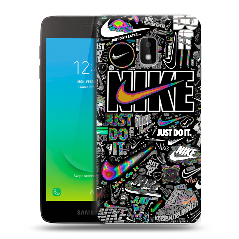 Силиконовый противоударный чехол на Samsung Galaxy J2 Core с принтом Найк Силиконовый противоударный чехол на Samsung Galaxy J2 Core с принтом Найк