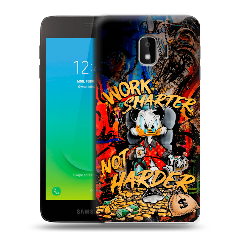 Пластиковый чехол на Samsung Galaxy J2 Core с принтом Дональд Дак Деньги Пластиковый чехол на Samsung Galaxy J2 Core с принтом Дональд Дак Деньги