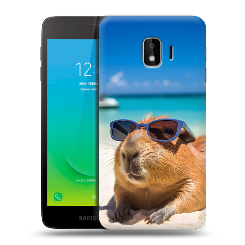 Пластиковый чехол на Samsung Galaxy J2 Core с принтом Капибара Пластиковый чехол на Samsung Galaxy J2 Core с принтом Капибара