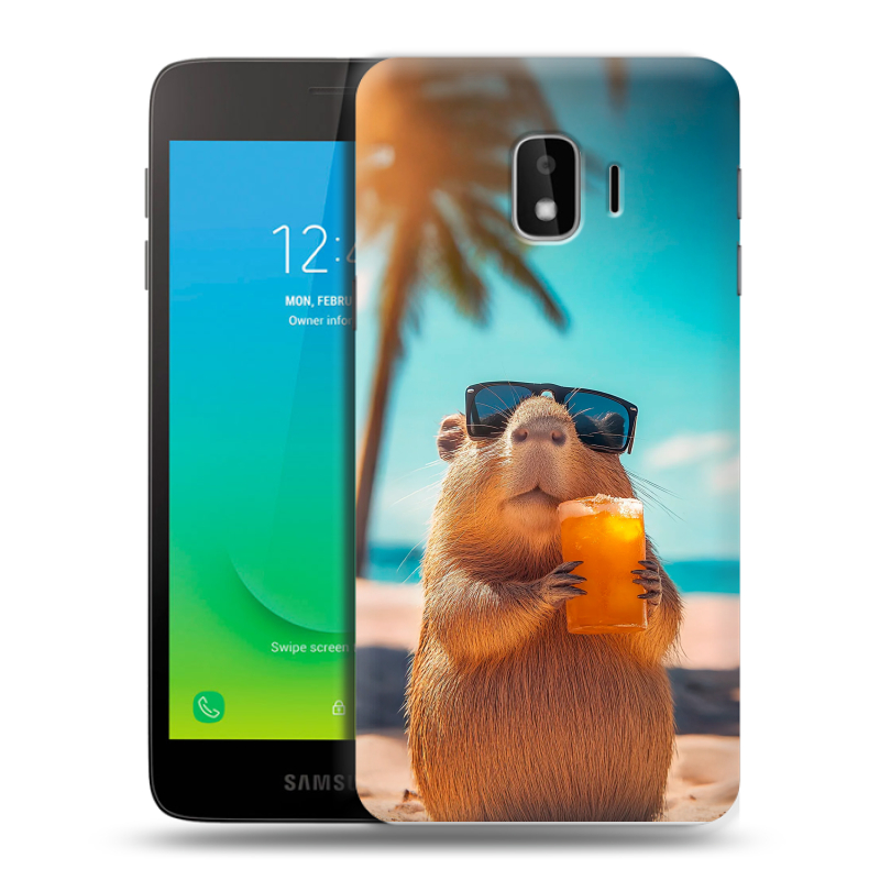 Пластиковый чехол на Samsung Galaxy J2 Core с принтом Капибара Пластиковый чехол на Samsung Galaxy J2 Core с принтом Капибара